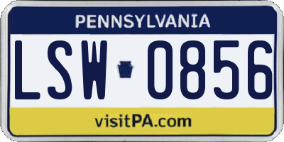 PA license plate LSW0856