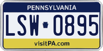 PA license plate LSW0895