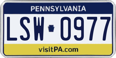 PA license plate LSW0977