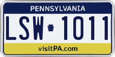 PA license plate LSW1011