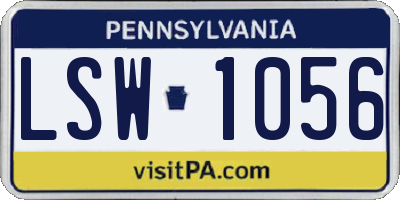 PA license plate LSW1056