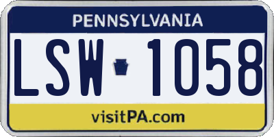 PA license plate LSW1058