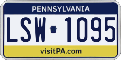 PA license plate LSW1095
