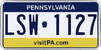 PA license plate LSW1127