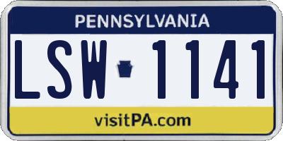 PA license plate LSW1141