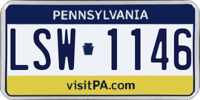 PA license plate LSW1146