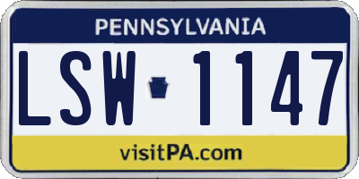 PA license plate LSW1147