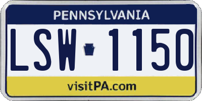 PA license plate LSW1150