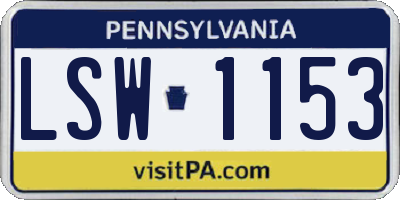PA license plate LSW1153