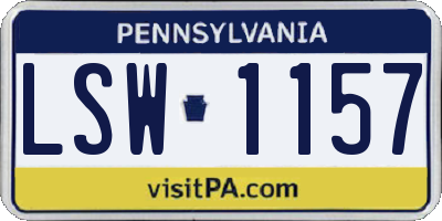 PA license plate LSW1157