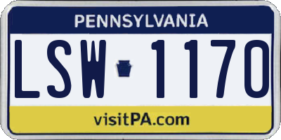 PA license plate LSW1170