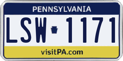 PA license plate LSW1171