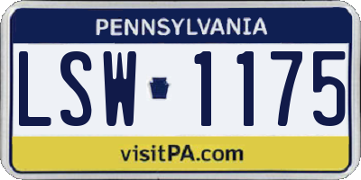 PA license plate LSW1175