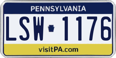 PA license plate LSW1176
