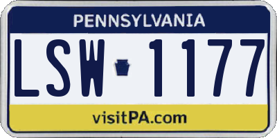 PA license plate LSW1177