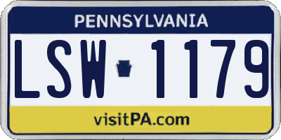 PA license plate LSW1179