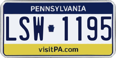 PA license plate LSW1195