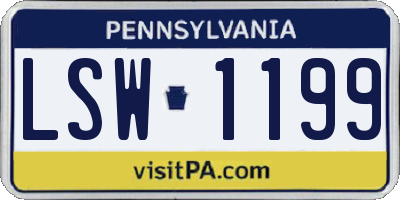 PA license plate LSW1199
