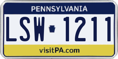 PA license plate LSW1211