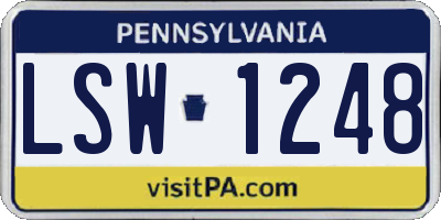 PA license plate LSW1248