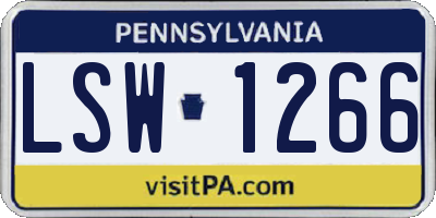 PA license plate LSW1266