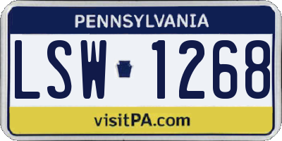 PA license plate LSW1268