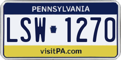 PA license plate LSW1270