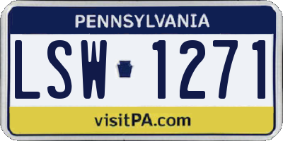 PA license plate LSW1271