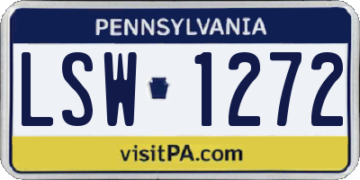 PA license plate LSW1272