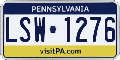 PA license plate LSW1276