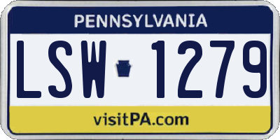PA license plate LSW1279