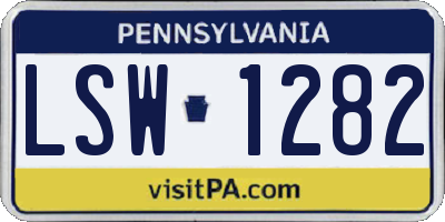 PA license plate LSW1282