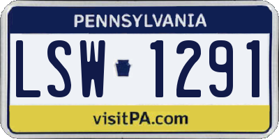 PA license plate LSW1291