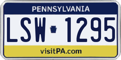 PA license plate LSW1295