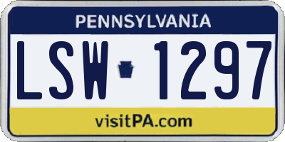PA license plate LSW1297