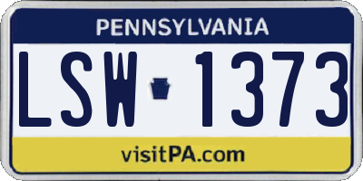 PA license plate LSW1373