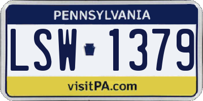 PA license plate LSW1379