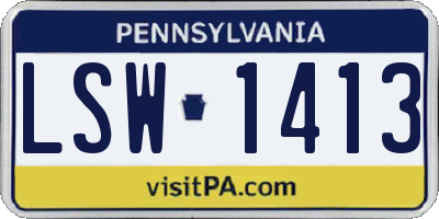 PA license plate LSW1413