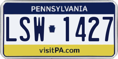 PA license plate LSW1427