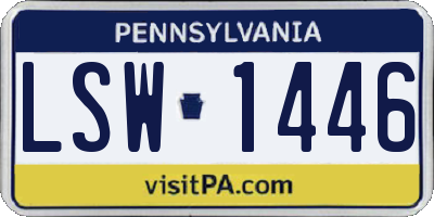 PA license plate LSW1446