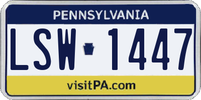 PA license plate LSW1447