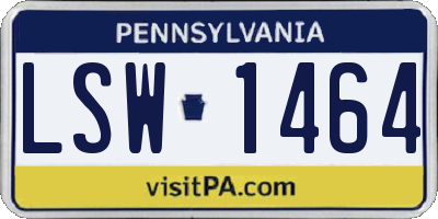 PA license plate LSW1464