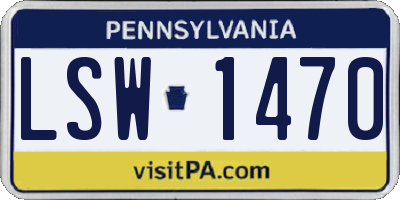 PA license plate LSW1470