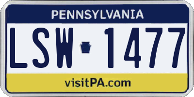 PA license plate LSW1477