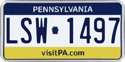 PA license plate LSW1497