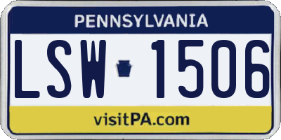 PA license plate LSW1506