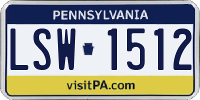 PA license plate LSW1512