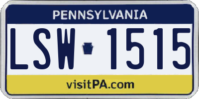 PA license plate LSW1515