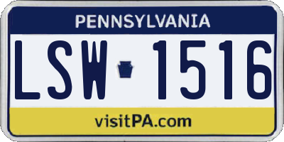 PA license plate LSW1516