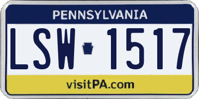 PA license plate LSW1517